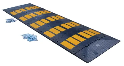 Vestil RSH-120-36-C rubber speed hump shown from an alternate angle