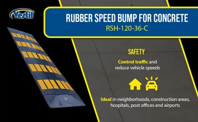 Vestil RSH-120-36-C rubber speed hump feature highlights