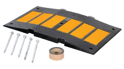 Vestil RSH-120-M-A rubber speed hump shown from an alternate angle