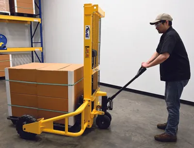 Vestil RT-MS-62-AF rough terrain stacker shown from an alternate angle