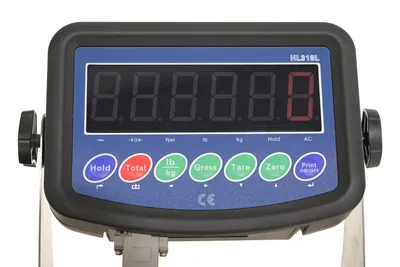 Vestil S-62-AA-SCL adjustable powered stacker w scale shown from an alternate angle