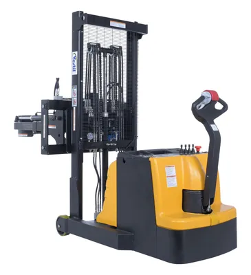Vestil S-MU-VDGR-64-REACH fully powered vertical gripper rotator shown from an alternate angle