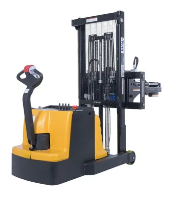 Vestil S-MU-VDGR-64-REACH fully powered vertical gripper rotator shown from an alternate angle