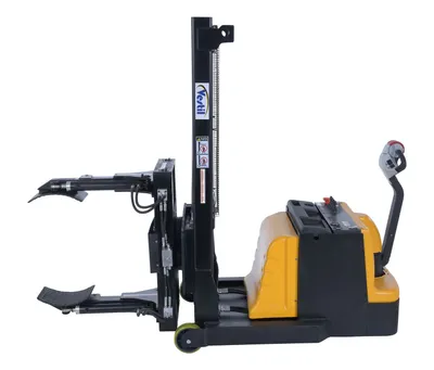 Vestil S-MU-VDGR-64-REACH fully powered vertical gripper rotator shown from an alternate angle