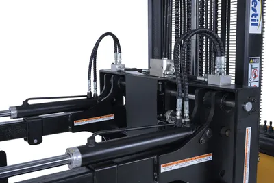Vestil S-MU-VDGR-64-REACH fully powered vertical gripper rotator shown from an alternate angle