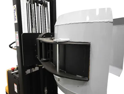 Vestil S-MU-VDGR-PDRM-55 fully powered vertical gripper rotator shown from an alternate angle