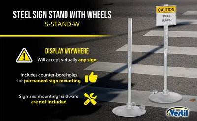 Vestil S-STAND-W sign stand feature highlights