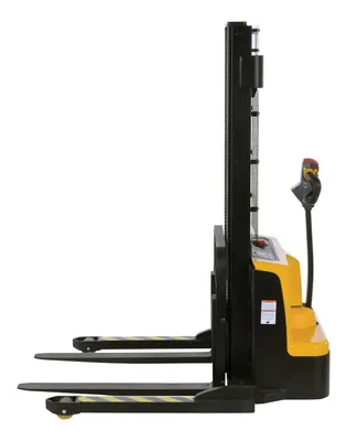 Vestil S2-118-AA-VS variable speed drive double mast fully powered stacker shown from an alternate angle