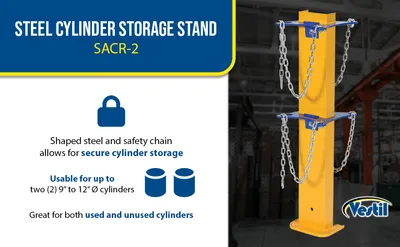 Vestil SACR-2 cylinder storage stand feature highlights