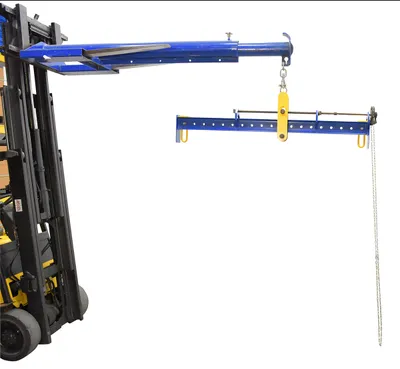 Vestil SBM-25-UBA-C spreader beam with adjustable hand chain crank bail shown from an alternate angle