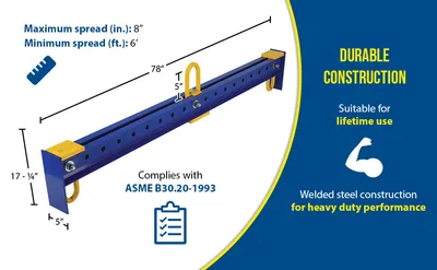 Vestil SBM-40 adjustable spreader beam feature highlights