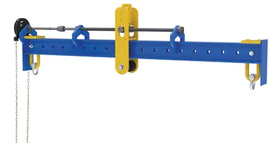 Vestil Steel Adjustable Spreader Beam Upper Bail Adjustable Chain Driven 84-1/4 In 4,000 Lb. Capacity Blue / Yellow