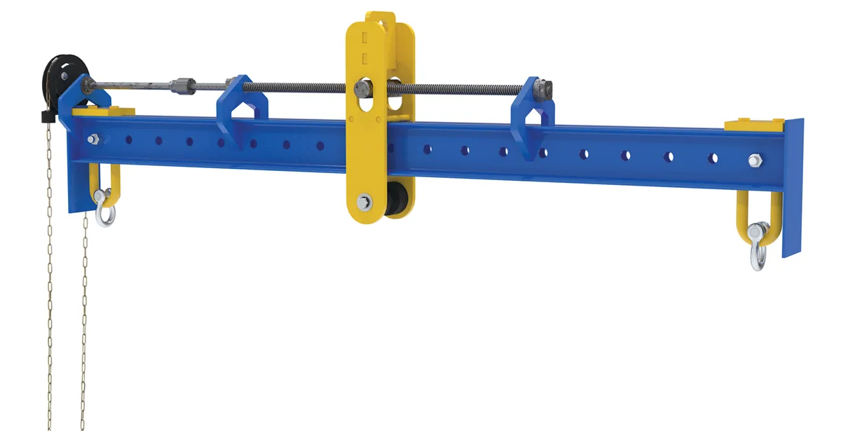 Vestil SBM-40-UBA-C spreader beam with adjustable hand chain crank bail
