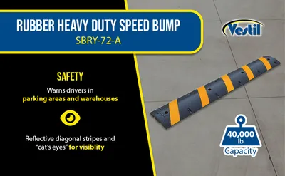 Vestil SBRY-72-A molded rubber speed bump feature highlights
