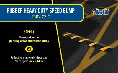 Vestil SBRY-72-C molded rubber speed bump feature highlights