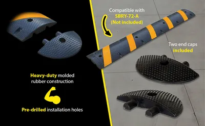 Vestil SBRY-CAP-A molded rubber speed bump feature highlights