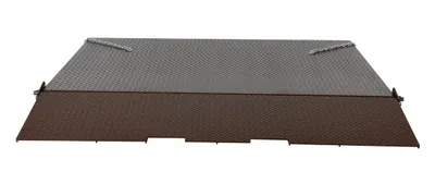 Vestil SCR-84 steel container ramps with flip-over bridge shown from an alternate angle