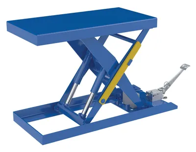Vestil Steel Scissor Lift Table Foot Pump 63-1/16 In. x 20-1/2 In. x 32 In. 2,000 Lb. Capacity Blue