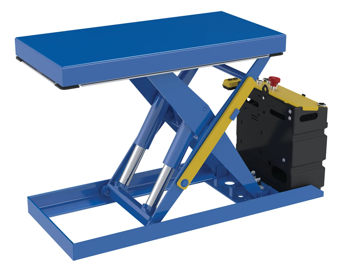 Vestil SCTAB-2500-2040-DC foot pump & powered scissor lift table