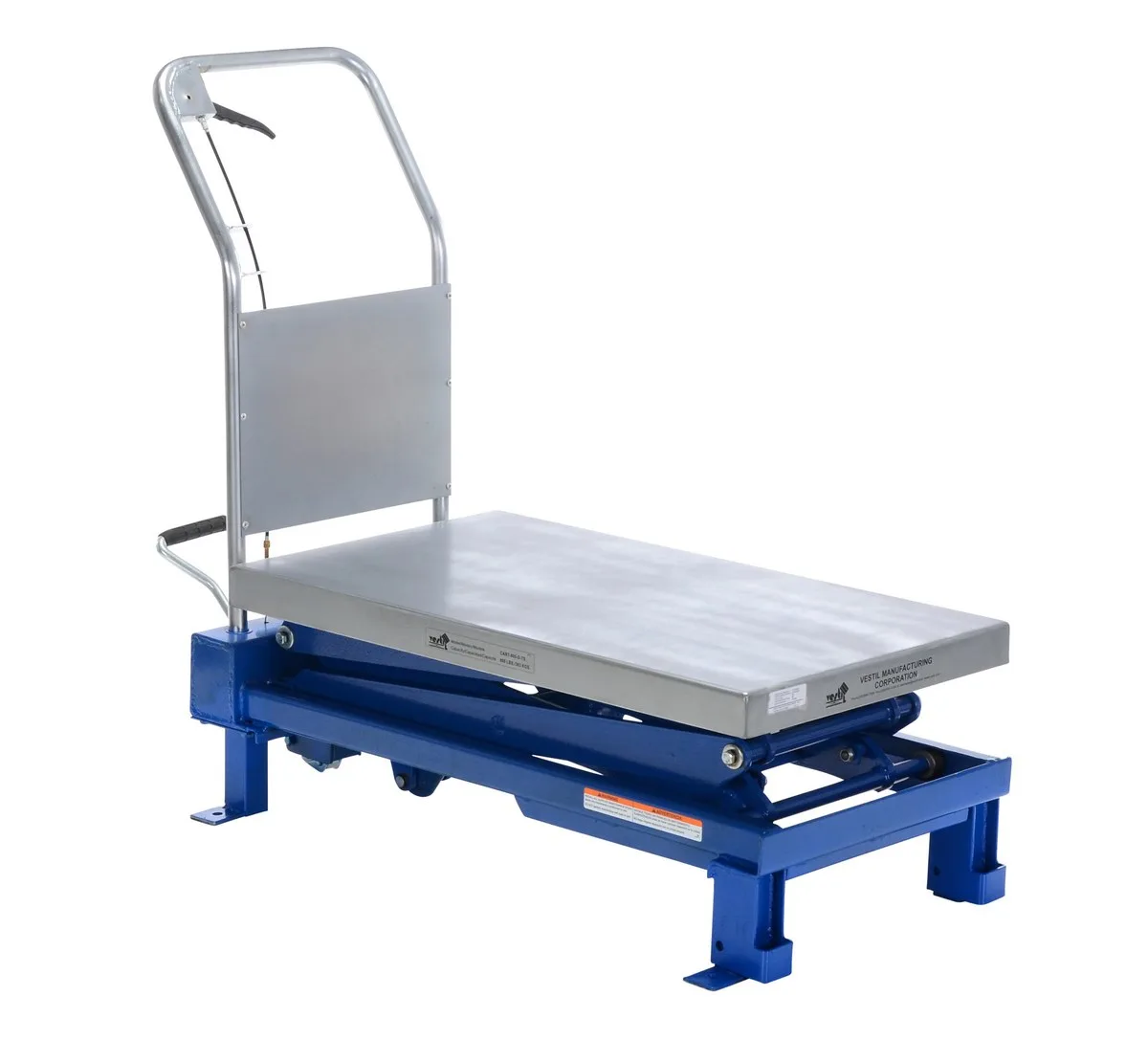 Vestil SCTAB-800D foot pump & powered scissor lift table