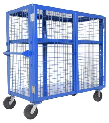 Vestil SCW-XM-3060-BL welded security cart shown from an alternate angle