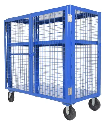 Vestil SCW-XM-3060-BL welded security cart shown from an alternate angle