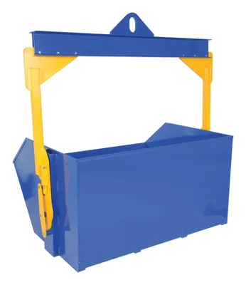 Vestil SDB-200-6 overhead self dumping bin shown from an alternate angle