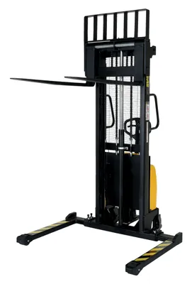 Vestil SE/HP-63-AA combination hand pump and electric stacker shown from an alternate angle