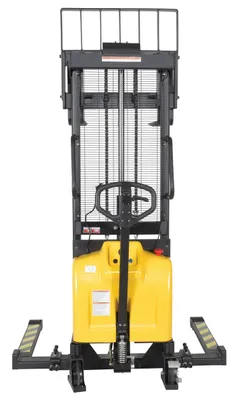 Vestil SE/HP-63-AA combination hand pump and electric stacker shown from an alternate angle