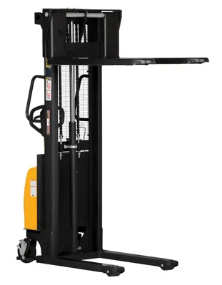 Vestil SE/HP-63 combination hand pump and electric stacker shown from an alternate angle