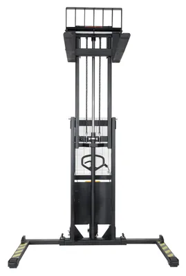 Vestil SE/HP-98-AA combination hand pump and electric stacker shown from an alternate angle