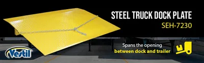Vestil SEH-7230 steel truck dockplate feature highlights