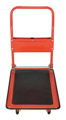 Vestil SFT-1929 steel folding handle platform truck shown from an alternate angle