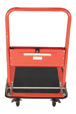Vestil SFT-1929 steel folding handle platform truck shown from an alternate angle