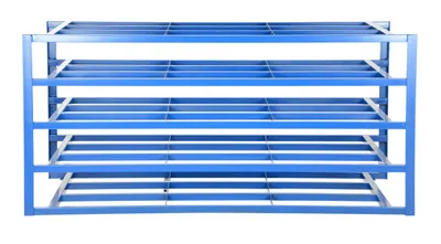 Vestil SHEET-R-57 horizontal sheet rack shown from an alternate angle