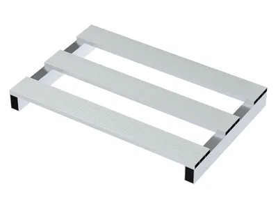 Vestil Aluminum Half Skid 24 In. x 35-7/8 In. x 3-3/4 In. 4,000 Lb. Capacity Silver
