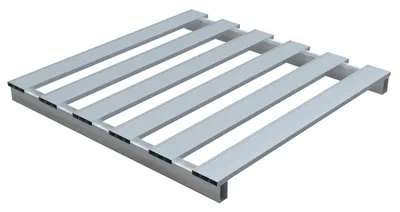 Vestil Aluminum Half Skid 48 In. x 41-7/8 In. x 3-3/4 In. 4,000 Lb. Capacity Silver