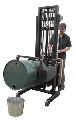 Vestil SL-118-PDGR semi-electric powered drum gripper shown from an alternate angle