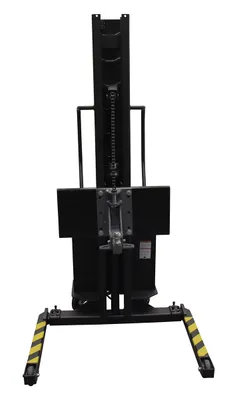 Vestil SLNM-AA-BAH narrow mast stackers with powered lift shown from an alternate angle