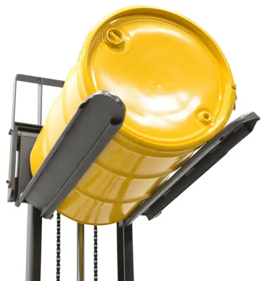 Vestil SLNM-AA-RFK narrow mast stackers with powered lift shown from an alternate angle