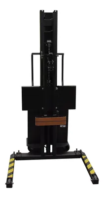 Vestil SLNM-AA-SDG narrow mast stackers with powered lift shown from an alternate angle