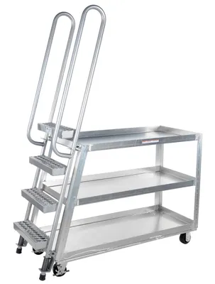 Vestil SPA-HD-2252 hi-duty & hi-frame stockpicker truck shown from an alternate angle