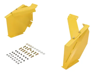 Vestil SPB-NP-EP-RF fork truck snow plow pusher shown from an alternate angle