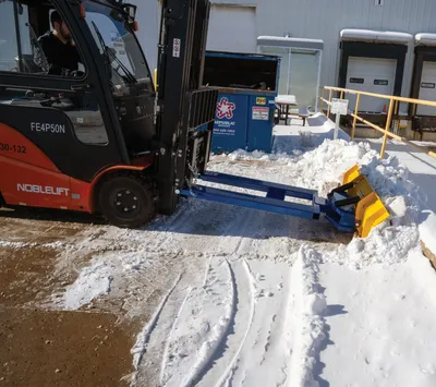 Vestil SPB-VN-848-72 fork truck snow plow shown from an alternate angle