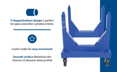 Vestil SPC-3654-VB heavy duty stackable material cart feature highlights