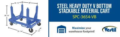 Vestil SPC-3654-VB heavy duty stackable material cart feature highlights