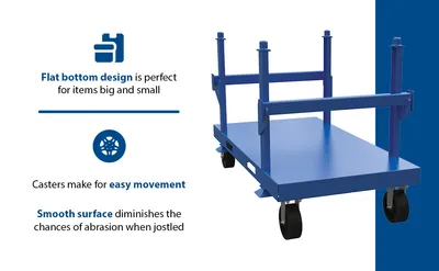 Vestil SPC-3668-2L heavy duty stackable material cart feature highlights