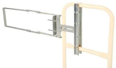 Vestil SPG-40-G self-closing steel gates (adjustable width) shown from an alternate angle