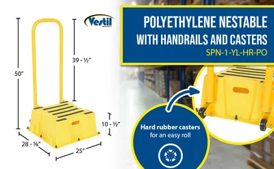 Vestil SPN-1-YL-HR-PO step poly nestable feature highlights