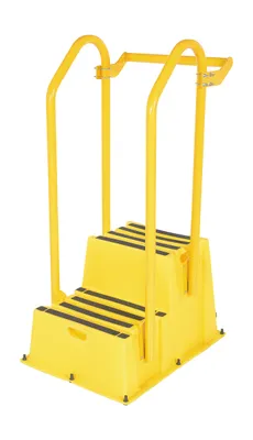 Vestil SPN-2-YL-HR-BR-PO step poly nestable shown from an alternate angle